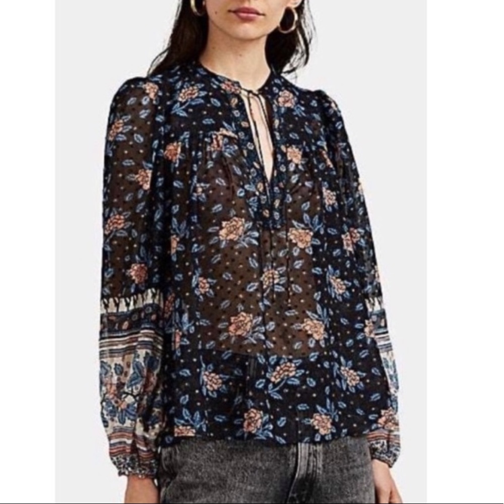 Ulla Johnson Constance floral silk blouse sz 4 NWOT